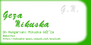 geza mikuska business card